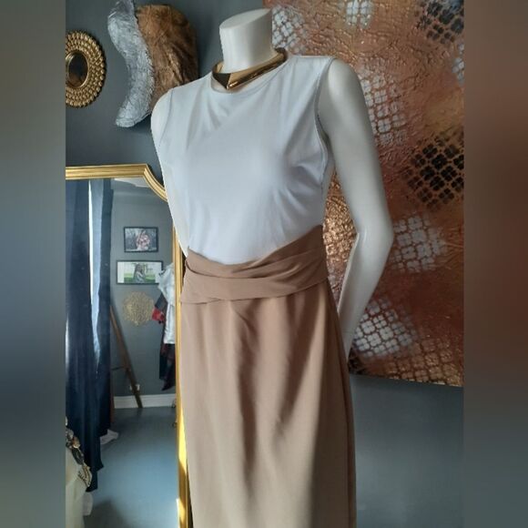NWT Zara Cotton Blend Colourblock Midi Dress - Picture 3 of 15